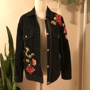 Zara Embroidered Denim Jacket